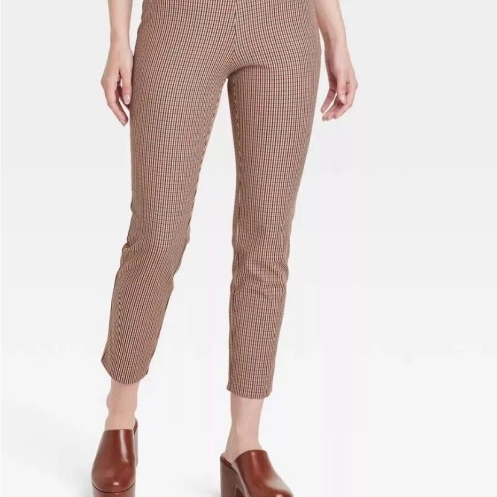 Brown Checkered Women's Pants